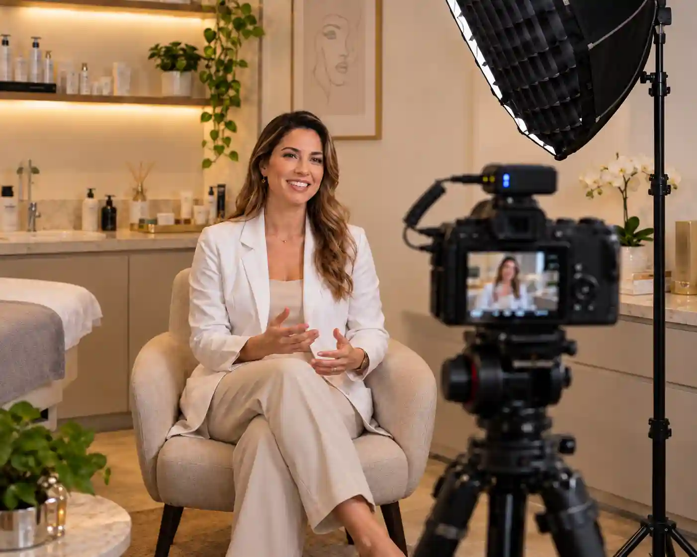 Gravação de vídeo para anúncio dentro de uma empresa